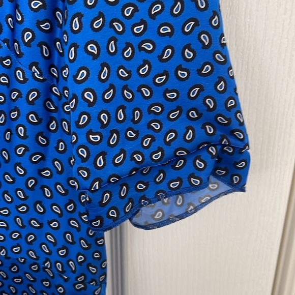 Maje Ilona Playsuit Leopard Print Satin V-Neck Ruched Front Romper size 38 - Picture 6 of 10